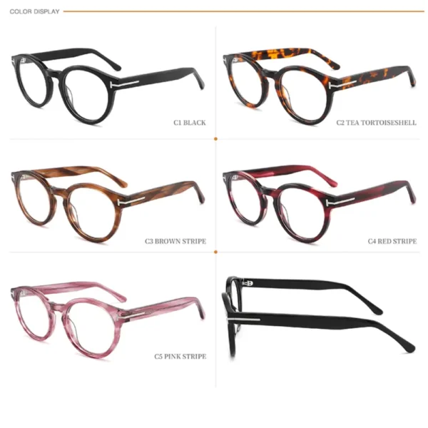 Tom ford T female and male round eyeglasses circle spectacle frames for men and women- Wenzhou eyewear wholesaler factory